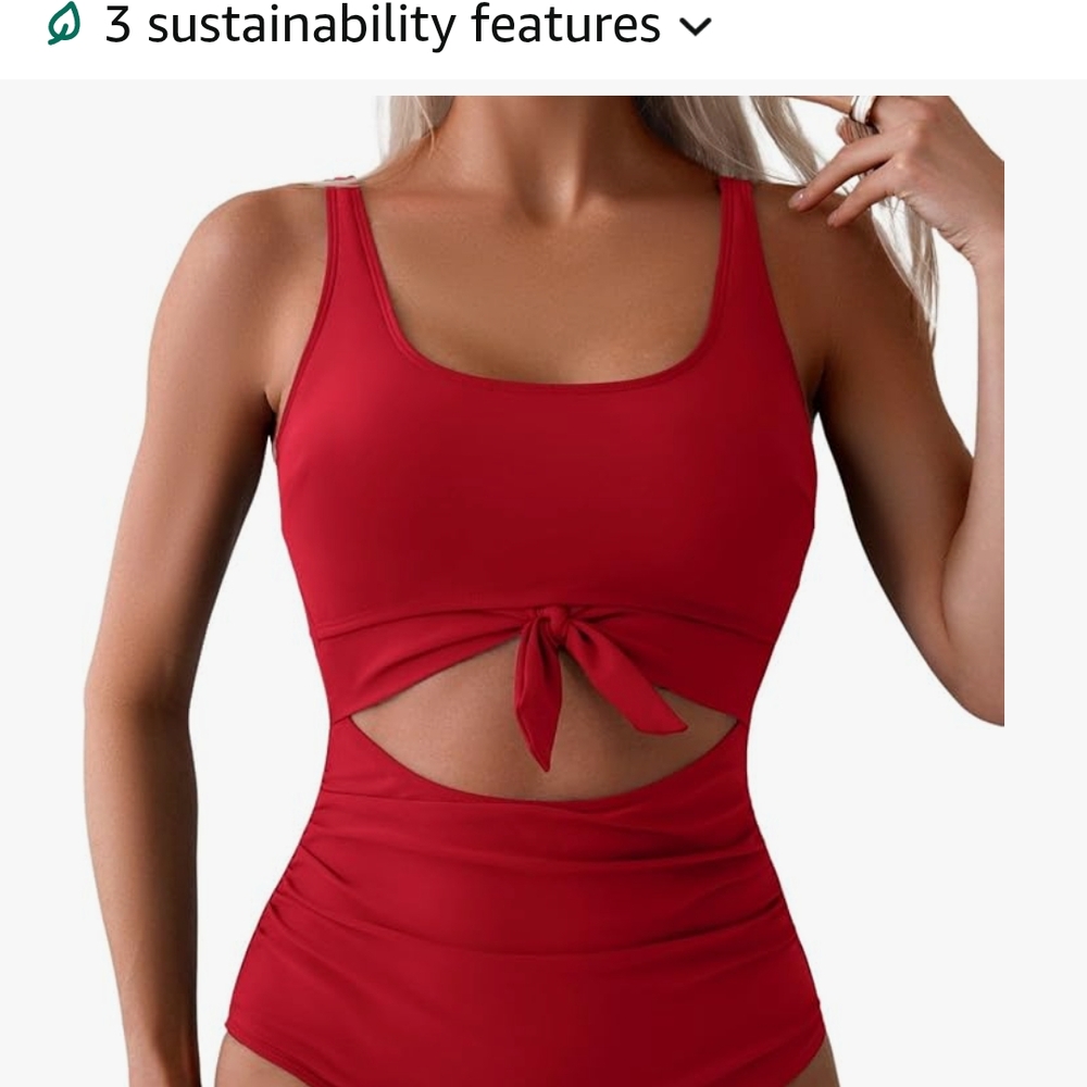 Red Cutout One-Piece Swimsuit